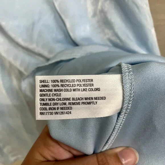 Wild Fable Women XL Light Blue Rosette Mini Babydoll Ruffle Sleeveless Dress - Picture 5 of 13